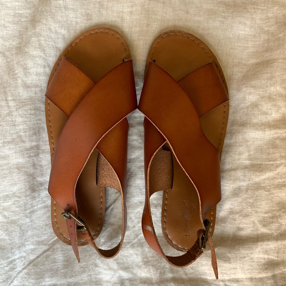 Womens faux leather sandals